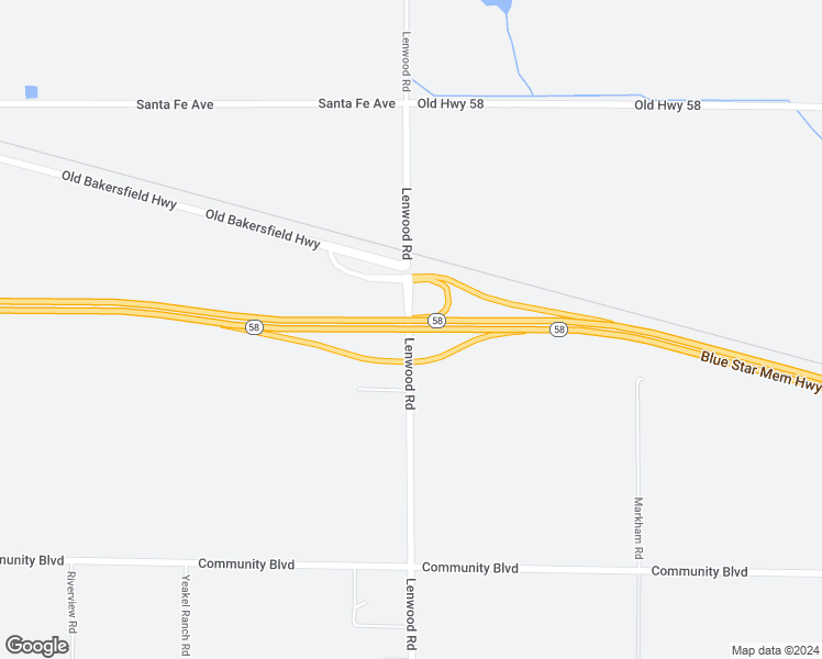 map of restaurants, bars, coffee shops, grocery stores, and more near California 58 in Barstow