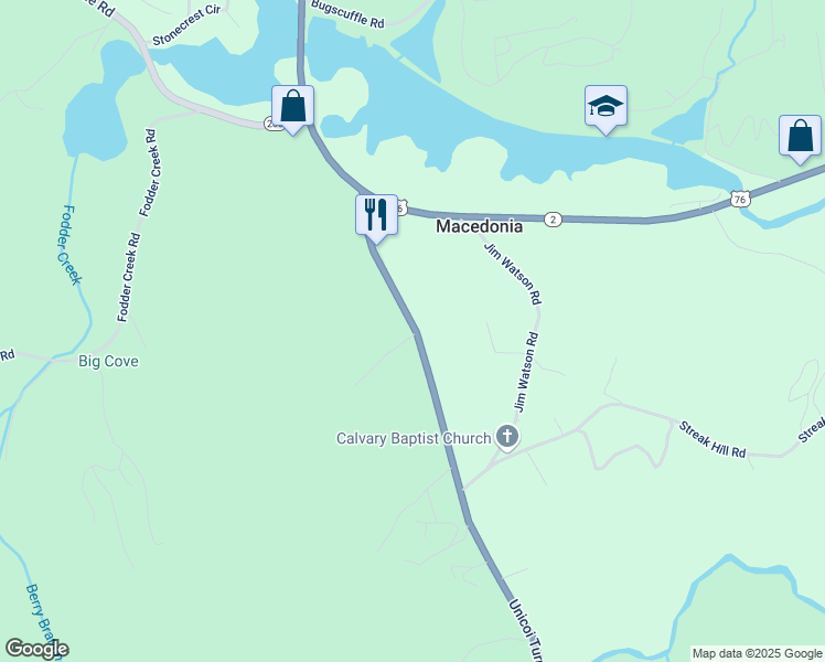 map of restaurants, bars, coffee shops, grocery stores, and more near Clark Drive in Towns County