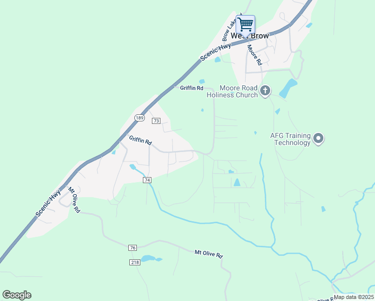 map of restaurants, bars, coffee shops, grocery stores, and more near 325 Griffin Road in Lookout Mountain