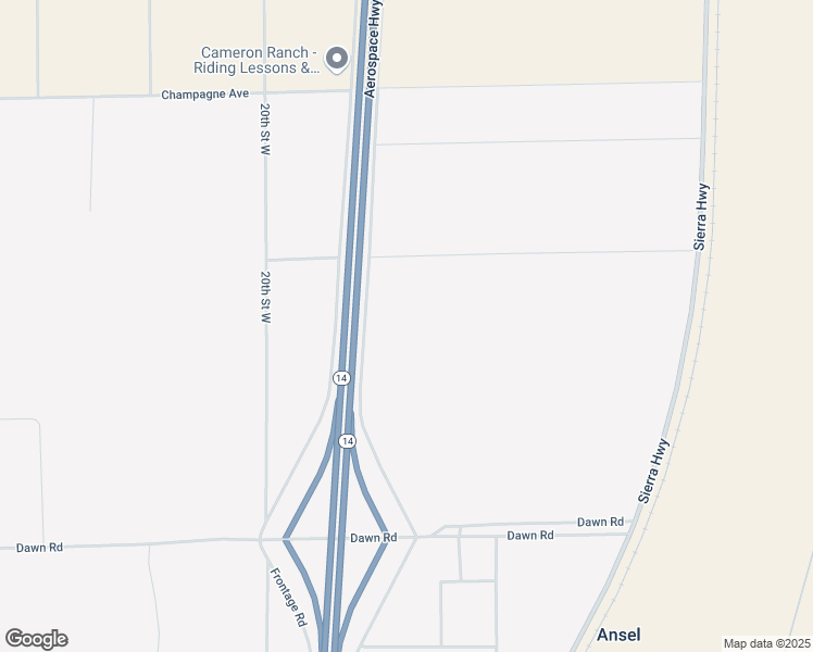 map of restaurants, bars, coffee shops, grocery stores, and more near Dawn Road in Mojave