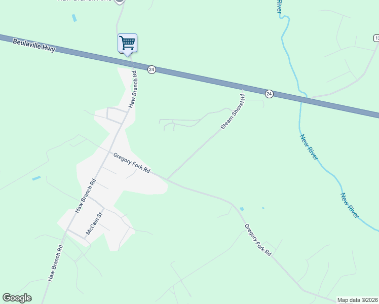 map of restaurants, bars, coffee shops, grocery stores, and more near 184 Steamshovel Road in Richlands