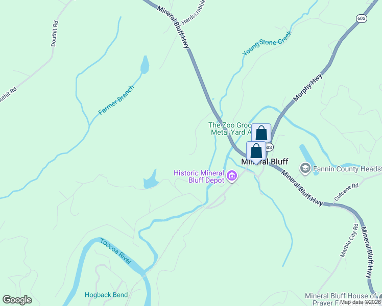 map of restaurants, bars, coffee shops, grocery stores, and more near 8206 Lakewood Highway in Mineral Bluff