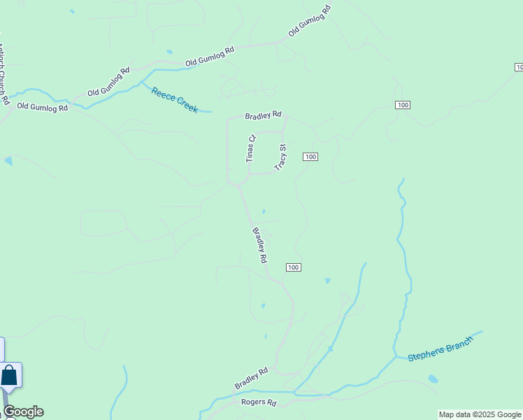map of restaurants, bars, coffee shops, grocery stores, and more near Bessie Lane in Blairsville