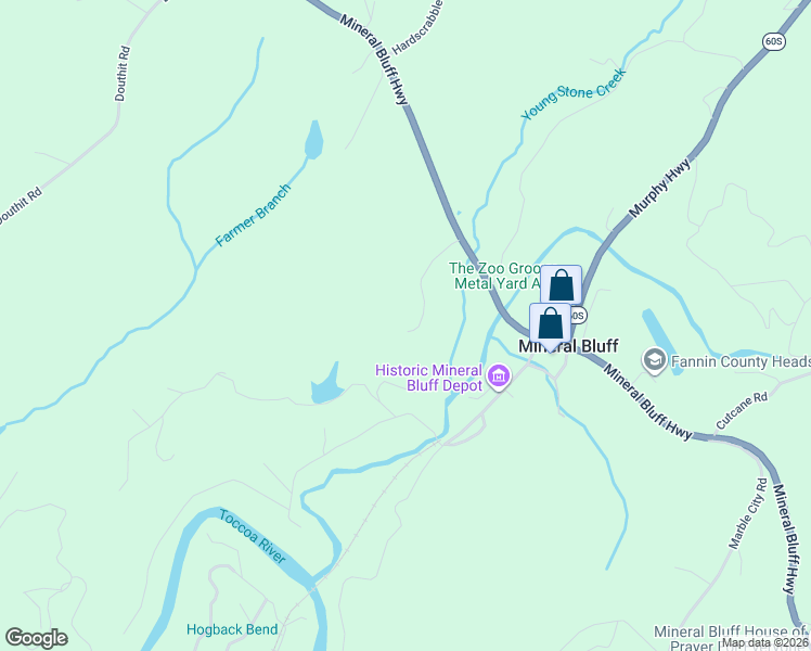 map of restaurants, bars, coffee shops, grocery stores, and more near 8206 Lakewood Highway in Mineral Bluff