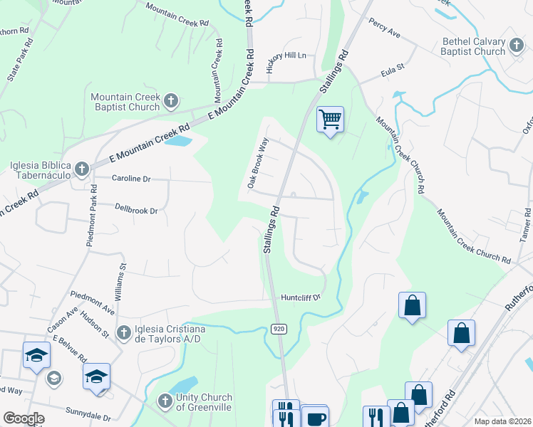 map of restaurants, bars, coffee shops, grocery stores, and more near 5 Sneed Drive in Taylors