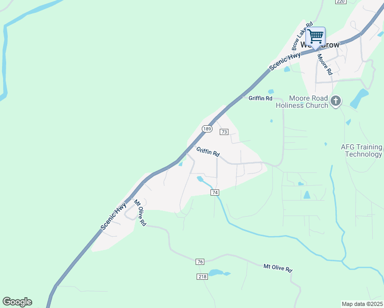 map of restaurants, bars, coffee shops, grocery stores, and more near 9040 Scenic Highway in Lookout Mountain