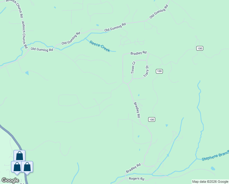 map of restaurants, bars, coffee shops, grocery stores, and more near 2495 Bradley Road in Young Harris