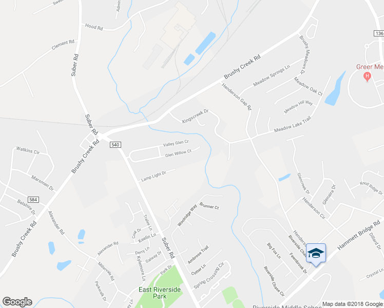 map of restaurants, bars, coffee shops, grocery stores, and more near 124 Glen Willow Court in Greer