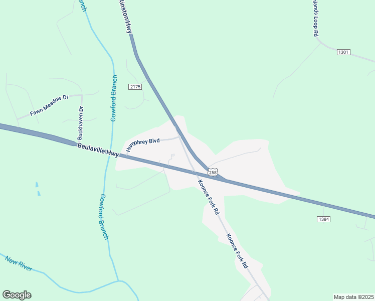 map of restaurants, bars, coffee shops, grocery stores, and more near 981 Kinston Highway in Richlands