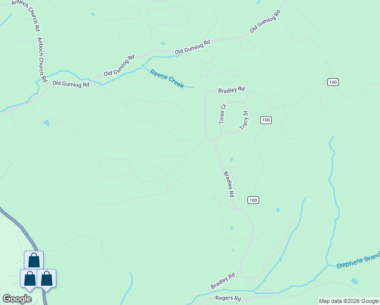 map of restaurants, bars, coffee shops, grocery stores, and more near 2495 Bradley Road in Young Harris