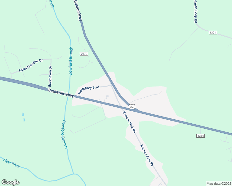 map of restaurants, bars, coffee shops, grocery stores, and more near 981 Kinston Highway in Richlands