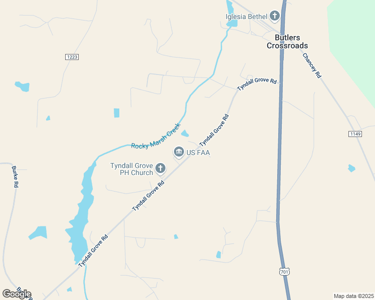 map of restaurants, bars, coffee shops, grocery stores, and more near 590 Tyndall Grove Road in Clinton