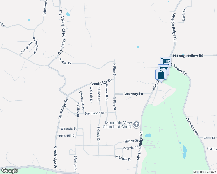 map of restaurants, bars, coffee shops, grocery stores, and more near 910 Greenhill Drive in Rossville