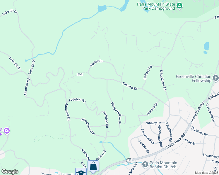 map of restaurants, bars, coffee shops, grocery stores, and more near 220 Sleepy Hollow Drive in Greenville