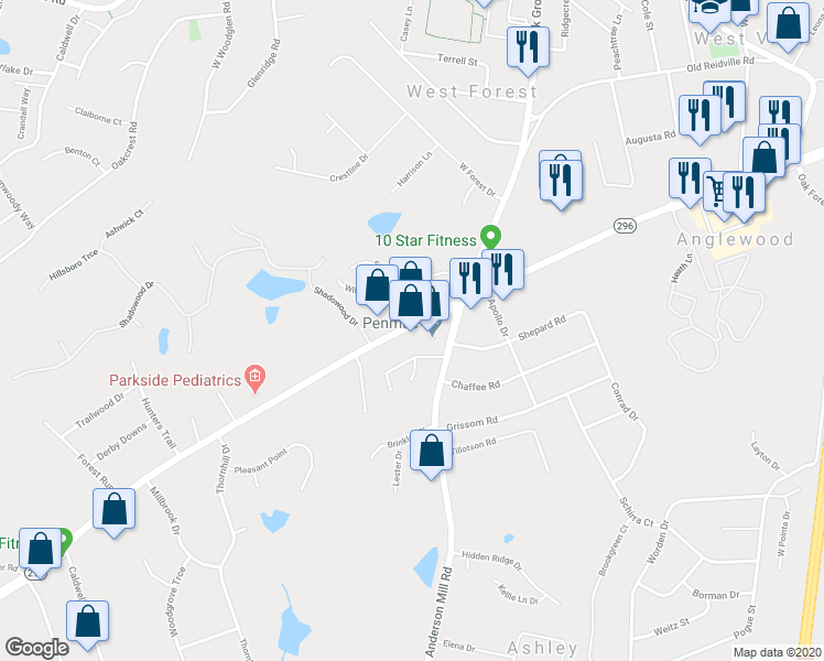 map of restaurants, bars, coffee shops, grocery stores, and more near 2895 Reidville Rd in Spartanburg