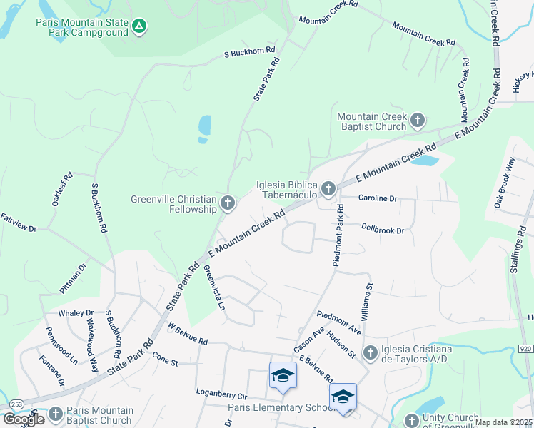map of restaurants, bars, coffee shops, grocery stores, and more near 212 Biddeford Place in Greenville
