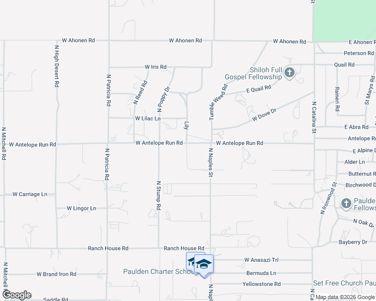 map of restaurants, bars, coffee shops, grocery stores, and more near 625 West Antelope Run Road in Paulden