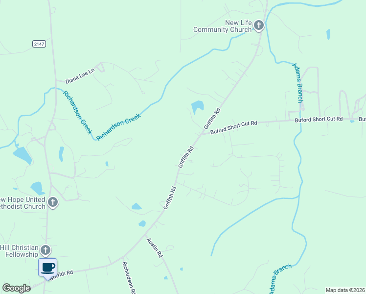 map of restaurants, bars, coffee shops, grocery stores, and more near 3614 Griffith Road in Monroe