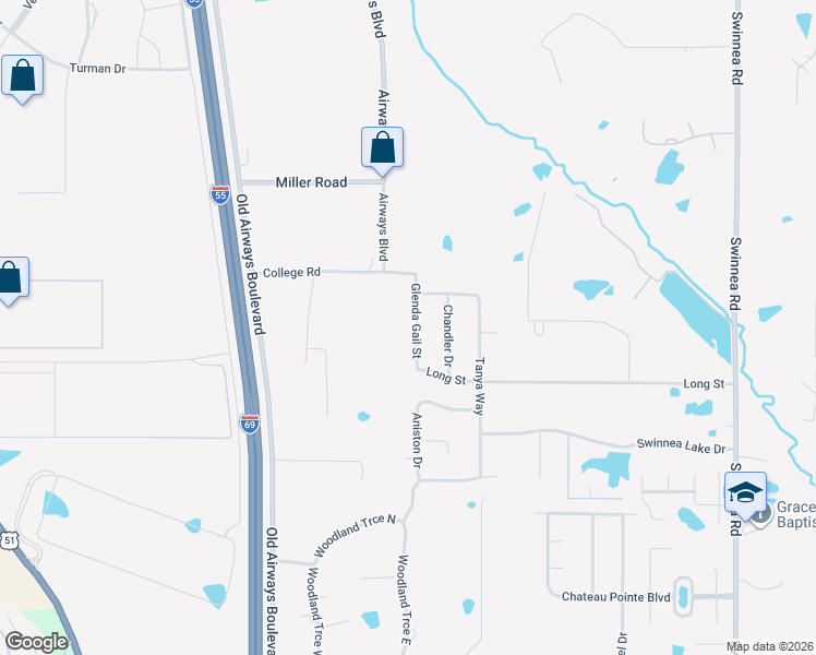 map of restaurants, bars, coffee shops, grocery stores, and more near 3887 Glenda Gail Street in Southaven