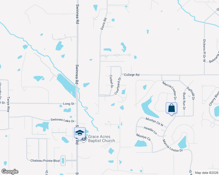 map of restaurants, bars, coffee shops, grocery stores, and more near 3887 Corbel Drive in Southaven