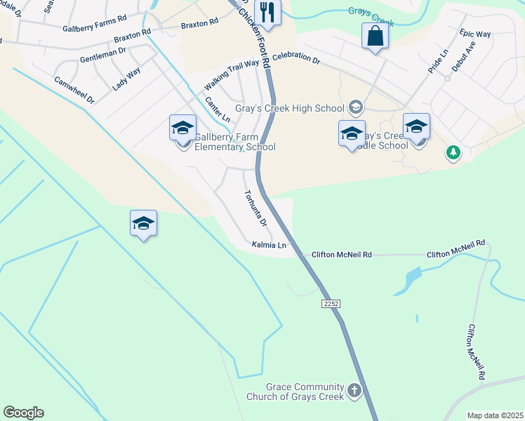 map of restaurants, bars, coffee shops, grocery stores, and more near 609 Torhunta Drive in Hope Mills