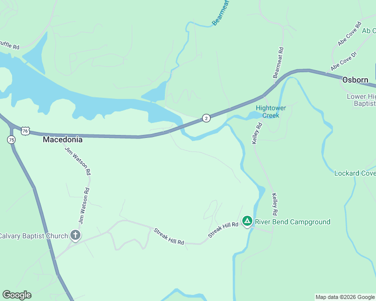 map of restaurants, bars, coffee shops, grocery stores, and more near 2557 Dune Road in Hiawassee