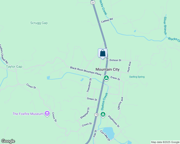 map of restaurants, bars, coffee shops, grocery stores, and more near 441 Black Rock Mountain Parkway in Clayton