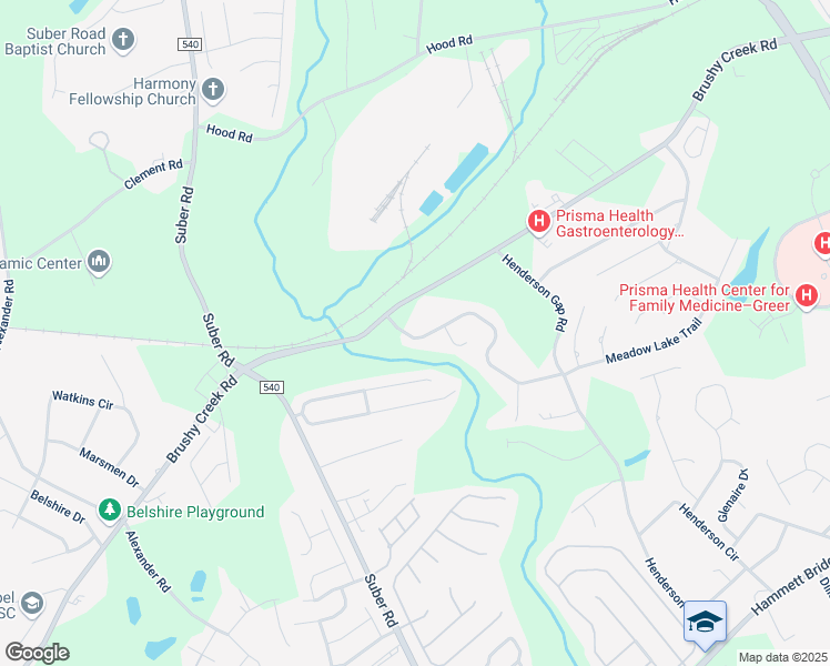 map of restaurants, bars, coffee shops, grocery stores, and more near 3254 Brushy Creek Road in Greer