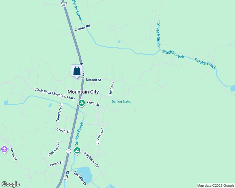 map of restaurants, bars, coffee shops, grocery stores, and more near 257 Darling Springs Road in Clayton