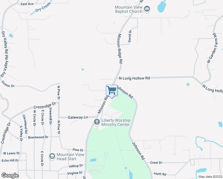 map of restaurants, bars, coffee shops, grocery stores, and more near 808 Mission Ridge Road in Rossville