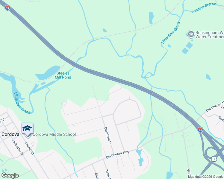 map of restaurants, bars, coffee shops, grocery stores, and more near 130 Deerfield Road in Rockingham