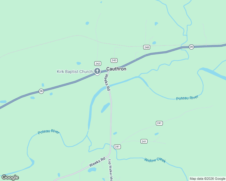 map of restaurants, bars, coffee shops, grocery stores, and more near in Cauthron