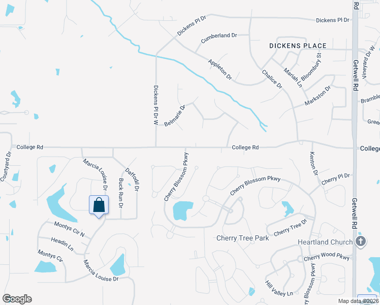 map of restaurants, bars, coffee shops, grocery stores, and more near 2211 College Road in Southaven