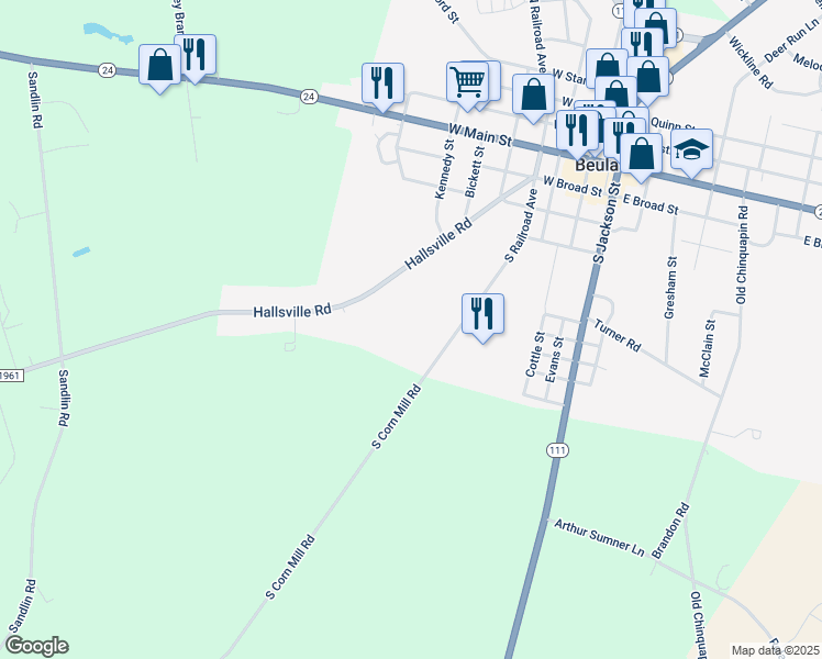 map of restaurants, bars, coffee shops, grocery stores, and more near 110 Cornerstone Drive in Beulaville