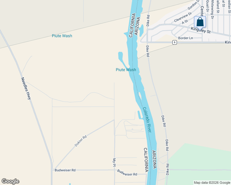 map of restaurants, bars, coffee shops, grocery stores, and more near My Place in Needles