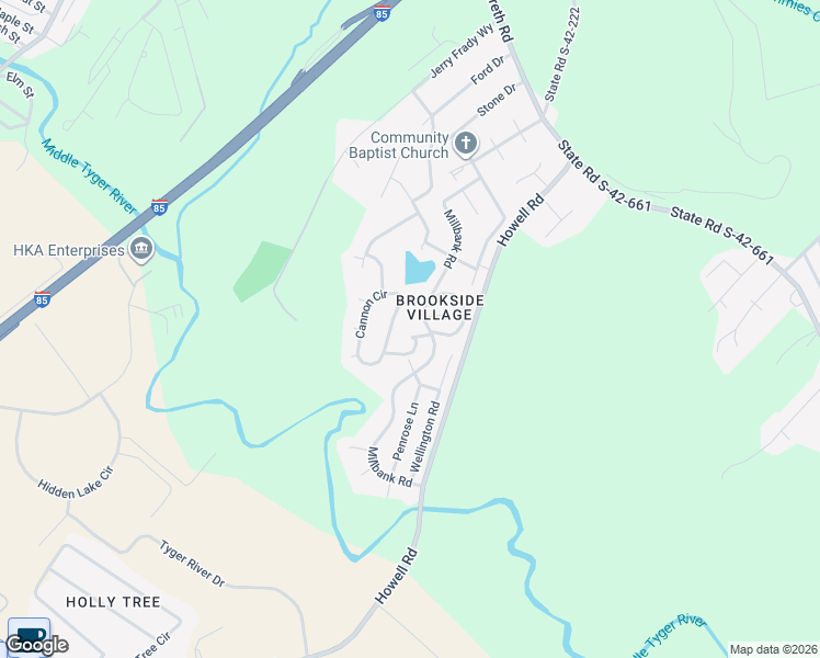 map of restaurants, bars, coffee shops, grocery stores, and more near 44 Kemp Court in Wellford
