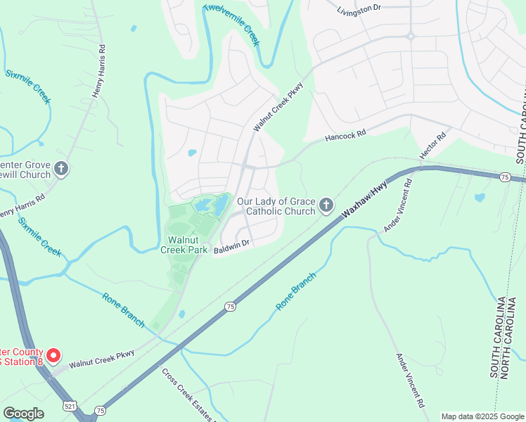map of restaurants, bars, coffee shops, grocery stores, and more near 5049 Fenwick Court in Lancaster