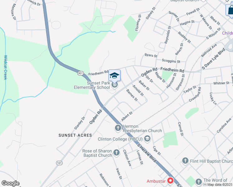 map of restaurants, bars, coffee shops, grocery stores, and more near 1036 Ogden Road in Rock Hill