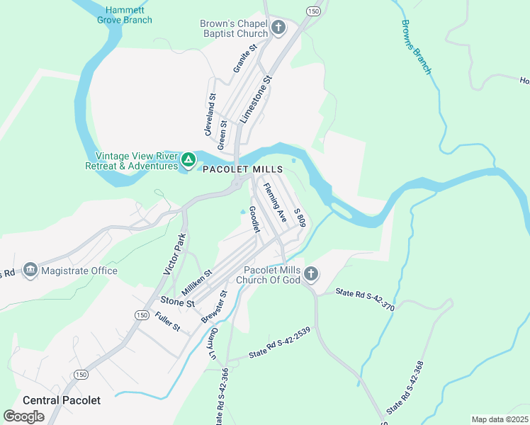 map of restaurants, bars, coffee shops, grocery stores, and more near in Pacolet