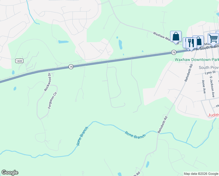 map of restaurants, bars, coffee shops, grocery stores, and more near 9907 Waxhaw Highway in Waxhaw