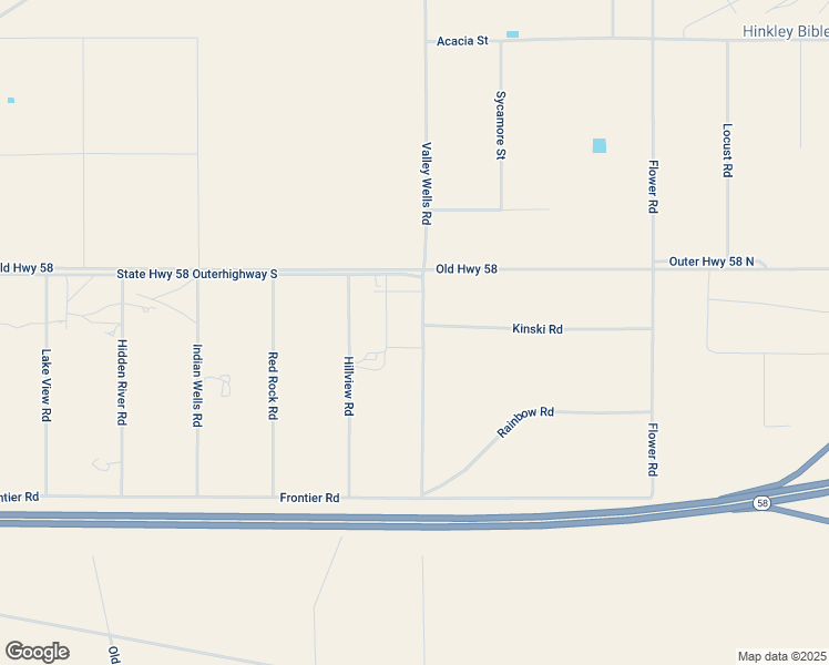 map of restaurants, bars, coffee shops, grocery stores, and more near Valley Wells Road in Hinkley