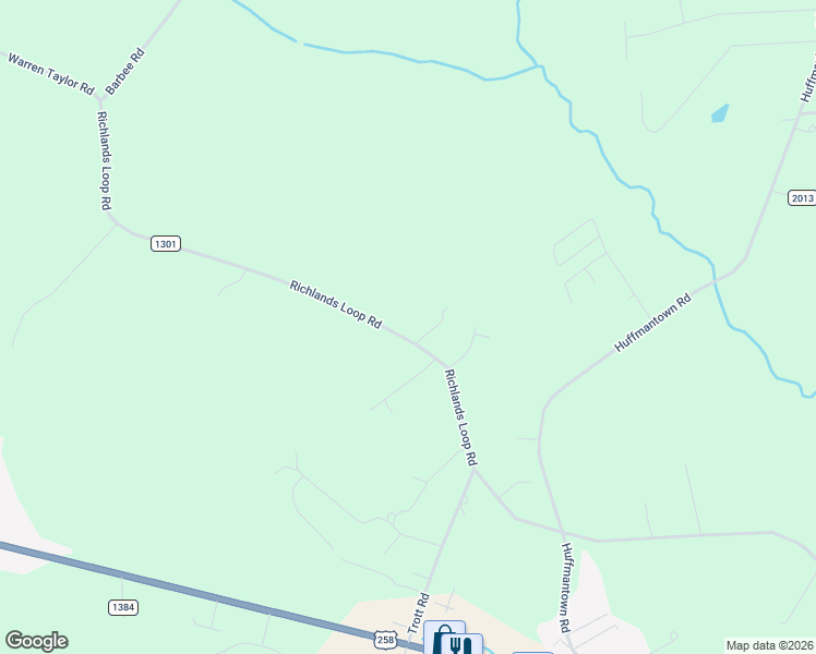 map of restaurants, bars, coffee shops, grocery stores, and more near 488 Richlands Loop Road in Richlands