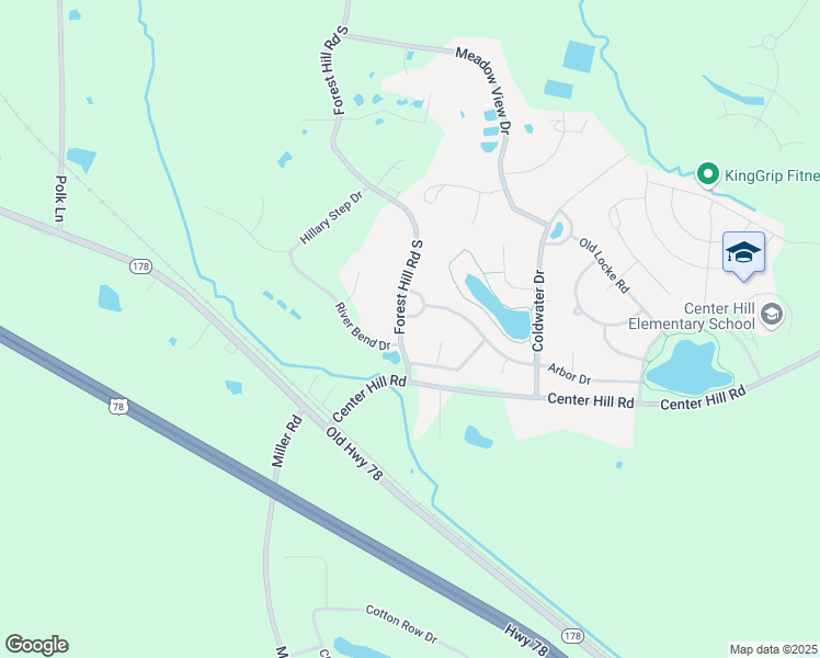 map of restaurants, bars, coffee shops, grocery stores, and more near 4090 Forest Hill Road South in Olive Branch