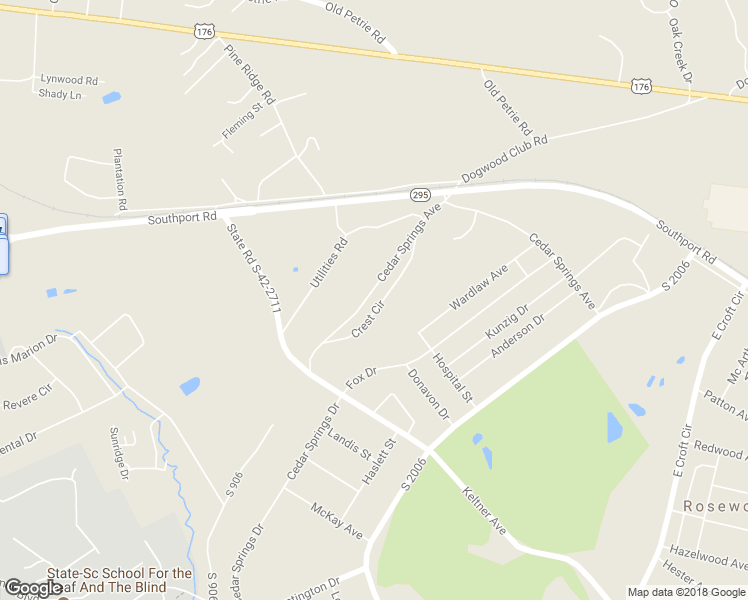 map of restaurants, bars, coffee shops, grocery stores, and more near 120 Crest Circle in Spartanburg
