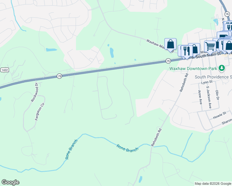 map of restaurants, bars, coffee shops, grocery stores, and more near 9907 Waxhaw Highway in Waxhaw