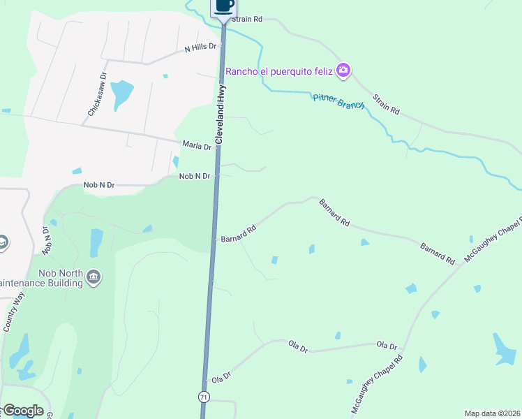 map of restaurants, bars, coffee shops, grocery stores, and more near 159 Barnard Road in Cohutta