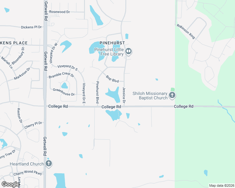 map of restaurants, bars, coffee shops, grocery stores, and more near 4087 Jessica Drive in Southaven