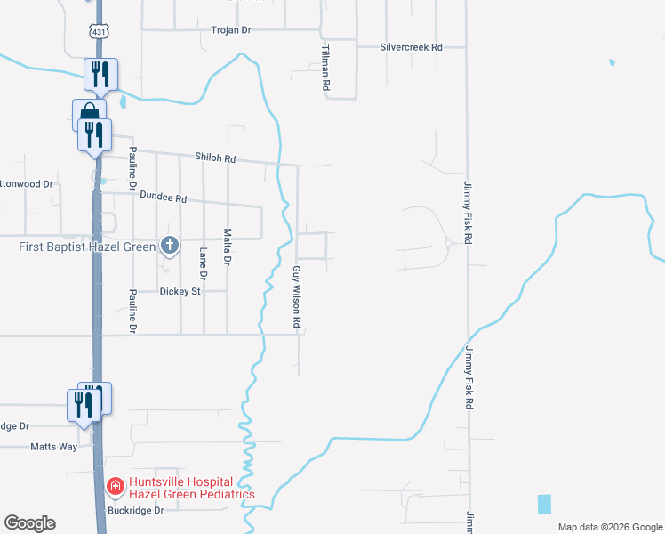 map of restaurants, bars, coffee shops, grocery stores, and more near 144 Gross Drive in Hazel Green