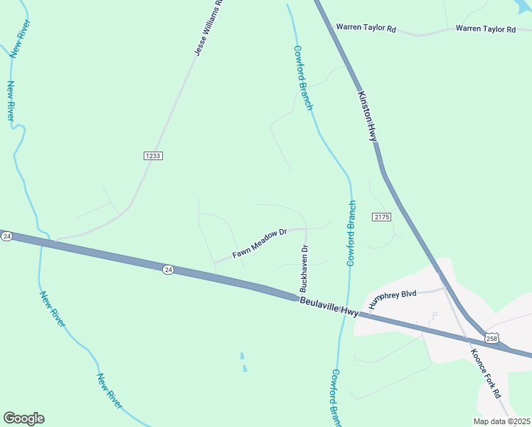 map of restaurants, bars, coffee shops, grocery stores, and more near 131 Buckhaven Drive in Richlands
