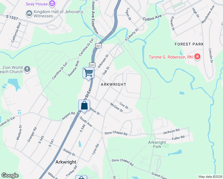 map of restaurants, bars, coffee shops, grocery stores, and more near 208 North Street in Spartanburg